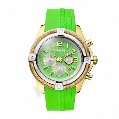 Breeze Ρολόι Χειρός Γυναικείο Με Πράσινο Λουράκι Καουτσούκ 110211.7