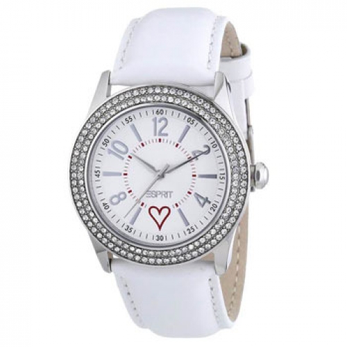 Esprit Γυναικείο Ρολόι Με Άσπρο Δερμάτινο Λουράκι ES104992001