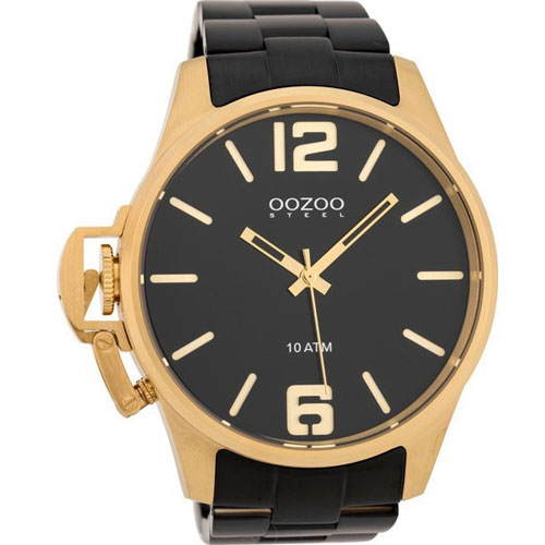 Ανδρικό Αδιάβροχο Ρολόι OOZOO Steel XXL Black Bracelet OSGR06