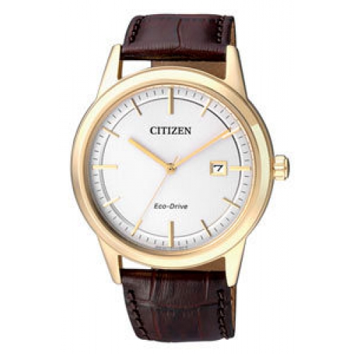 Citizen EcoDrive Gold Brown Leather Strap AW1233-01A