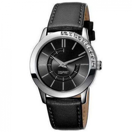 ESPRIT Γυναικείο Ρολόι Με Μαύρο Δερμάτινο Λουράκι ES102952002