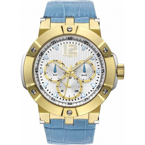 Ρολόι Vogue Elegance με Γαλάζιο δερμάτινο λουράκι 16001.4