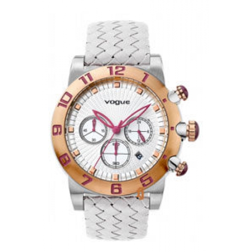 VOGUE Allure Chronograph Two Tone Rose Gold Stainless Steel Leather Strap 17002.8